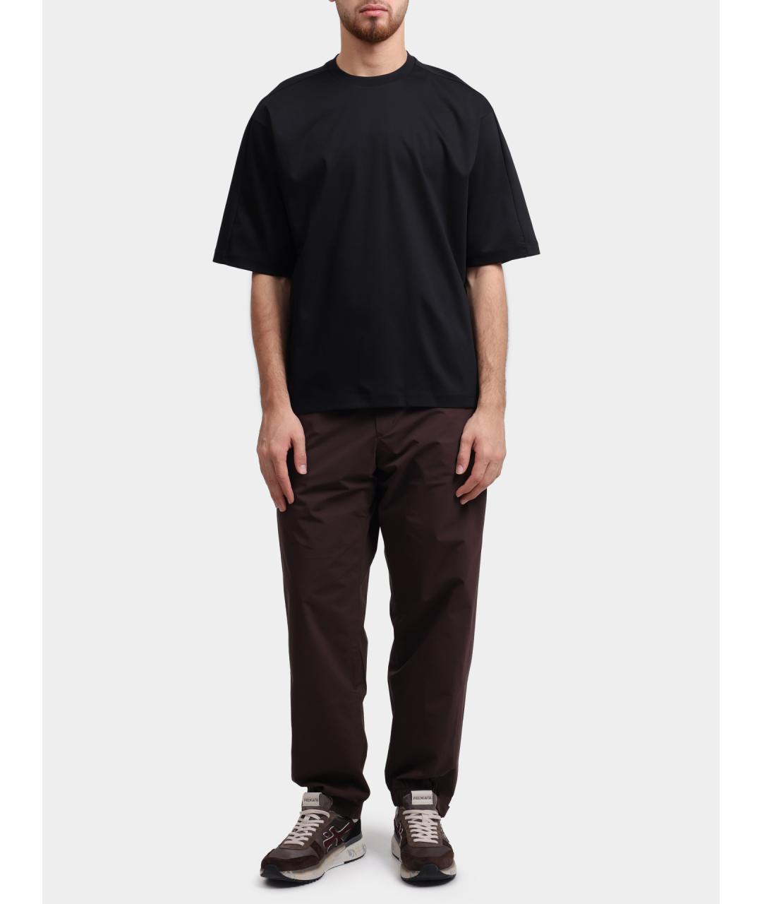 HERNO Черная хлопковая футболка, фото 2