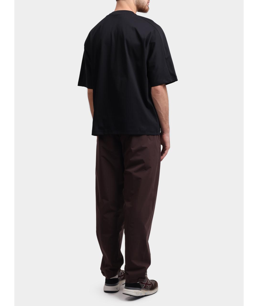 HERNO Черная хлопковая футболка, фото 4