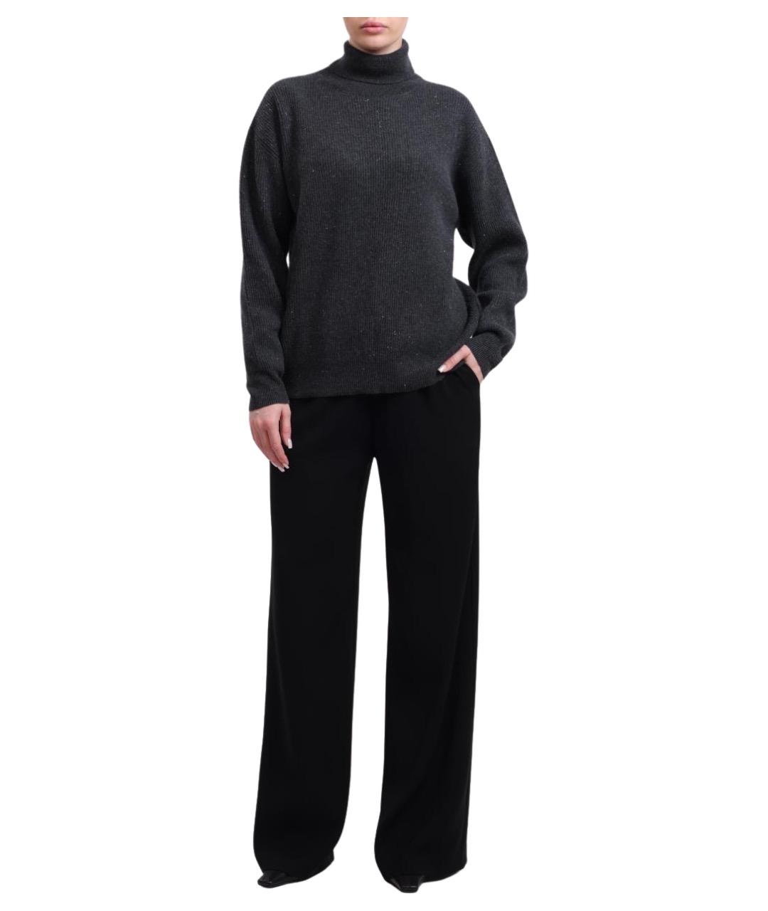 HERNO Черные прямые брюки, фото 1