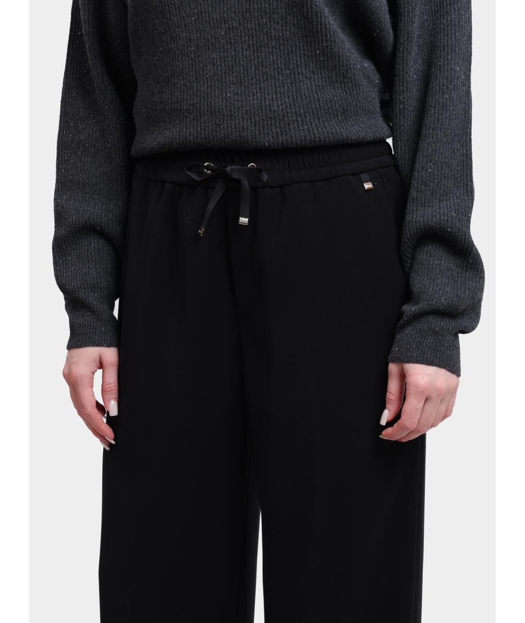 HERNO Черные прямые брюки, фото 4
