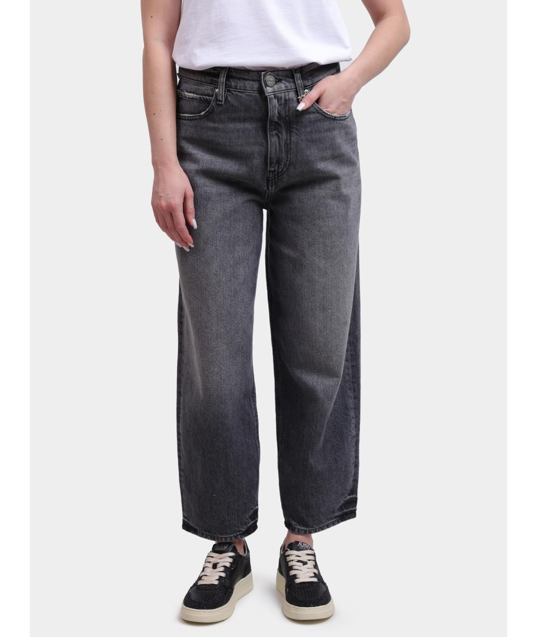 PINKO Серые хлопковые прямые джинсы, фото 6