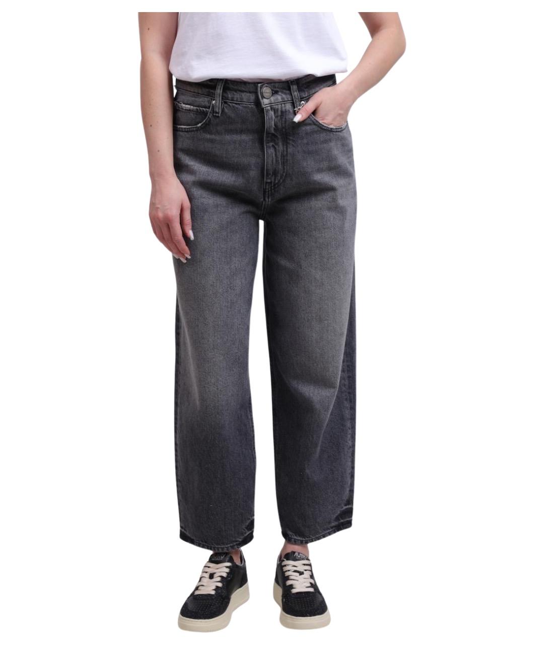 PINKO Серые хлопковые прямые джинсы, фото 1