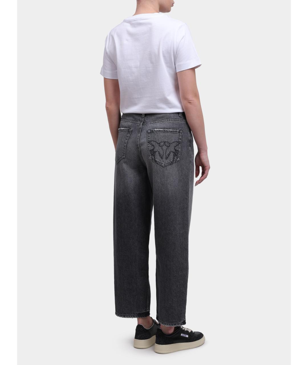PINKO Серые хлопковые прямые джинсы, фото 5