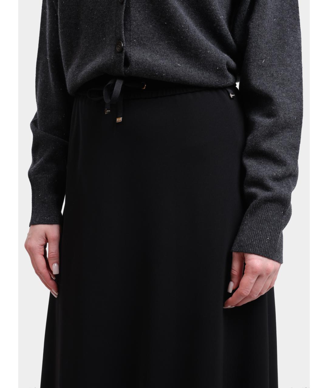 HERNO Черная полиэстеровая юбка миди, фото 4