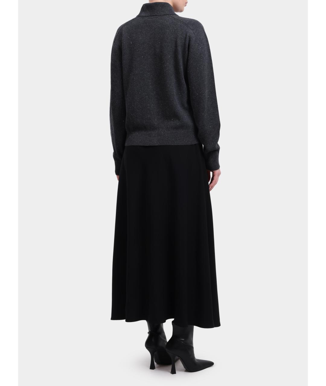 HERNO Черная полиэстеровая юбка миди, фото 5