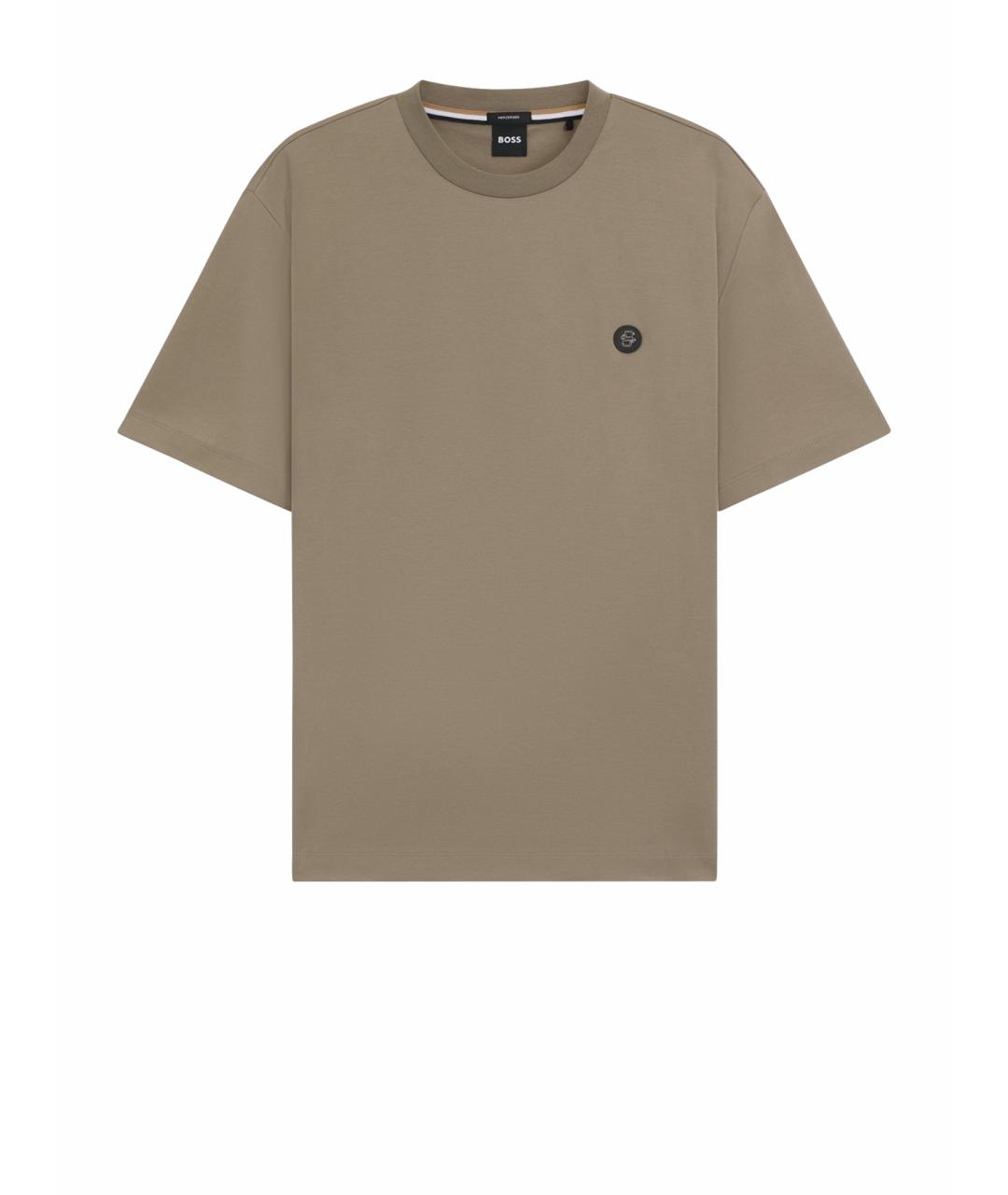 HUGO BOSS Коричневая хлопковая футболка, фото 1
