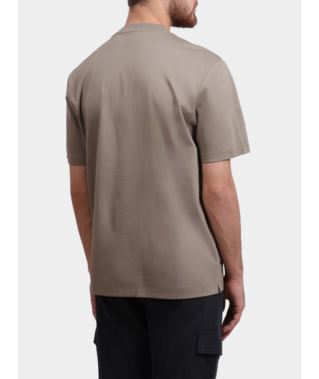 HUGO BOSS Коричневая хлопковая футболка, фото 5