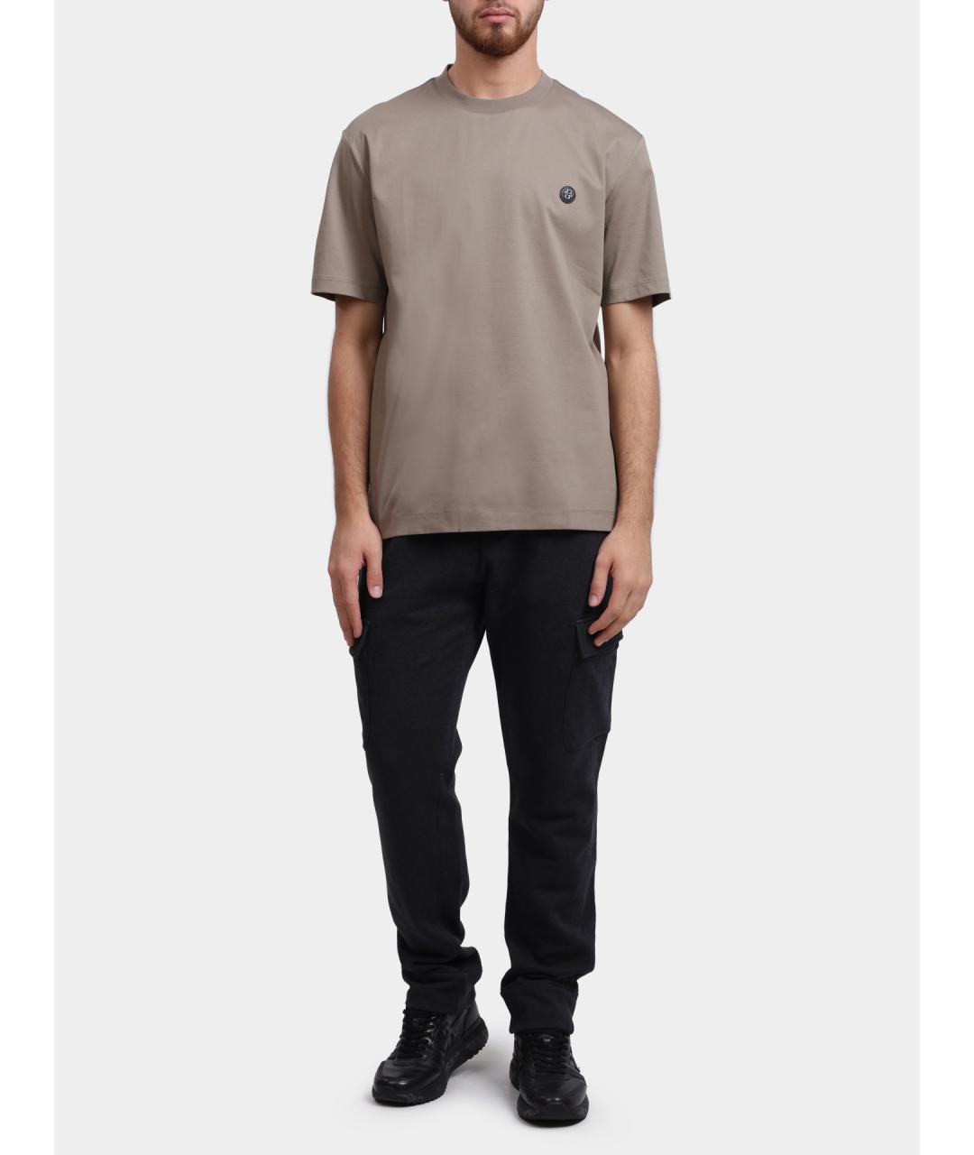 HUGO BOSS Коричневая хлопковая футболка, фото 3