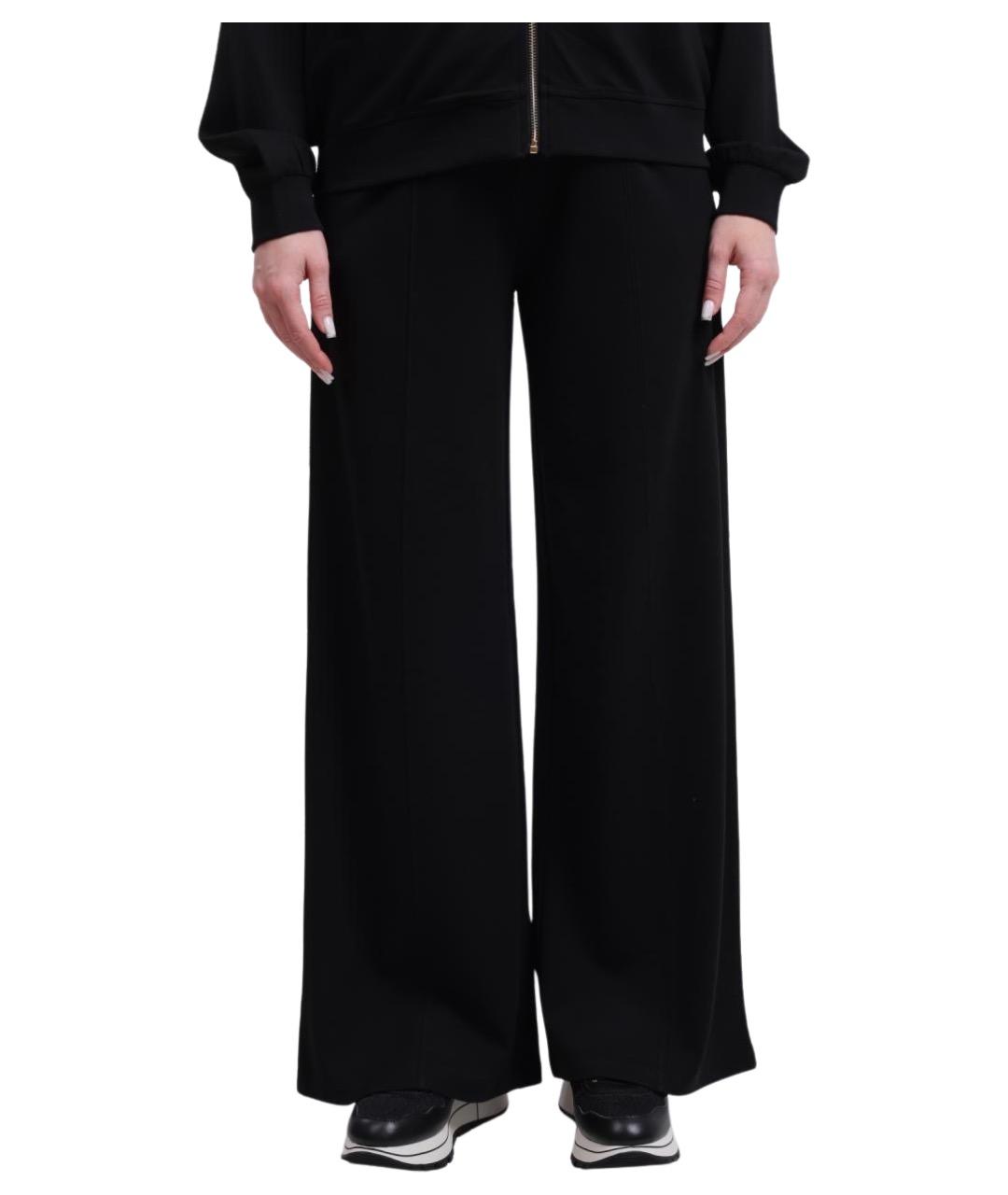 LIU JO Черные хлопковые прямые брюки, фото 1