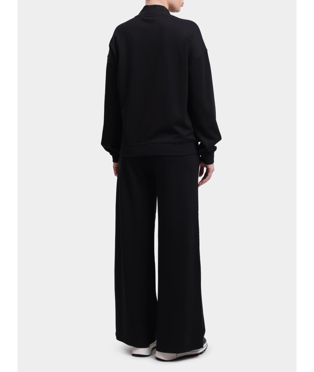 LIU JO Черные хлопковые прямые брюки, фото 4