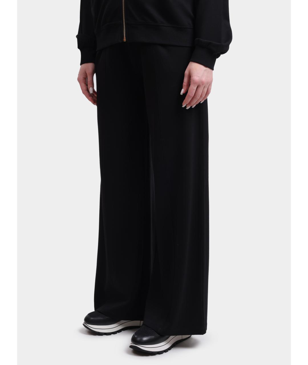 LIU JO Черные хлопковые прямые брюки, фото 2