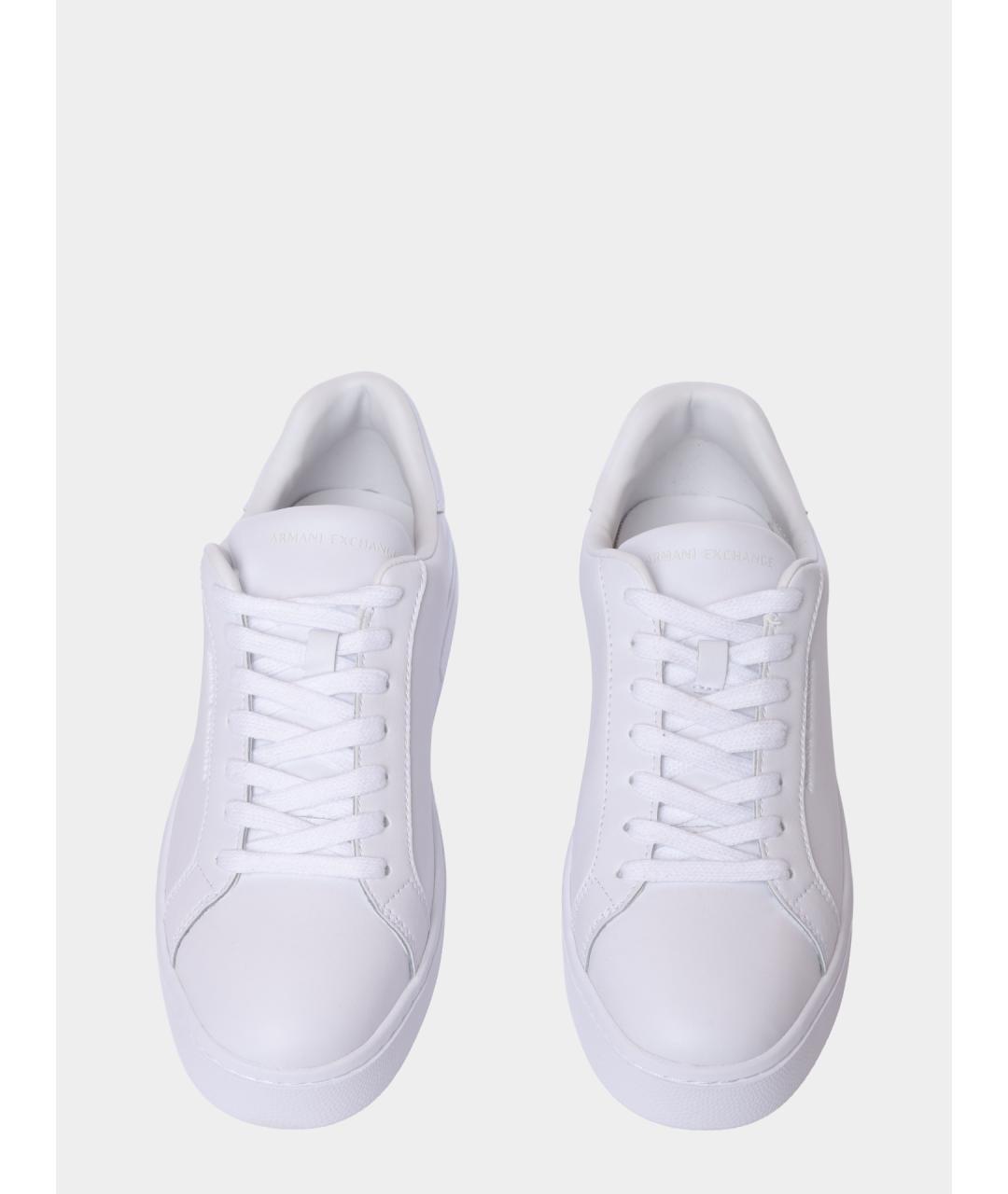 ARMANI EXCHANGE Белые кожаные низкие кроссовки / кеды, фото 3