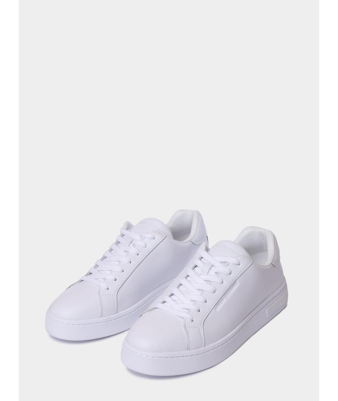 ARMANI EXCHANGE Белые кожаные низкие кроссовки / кеды, фото 2