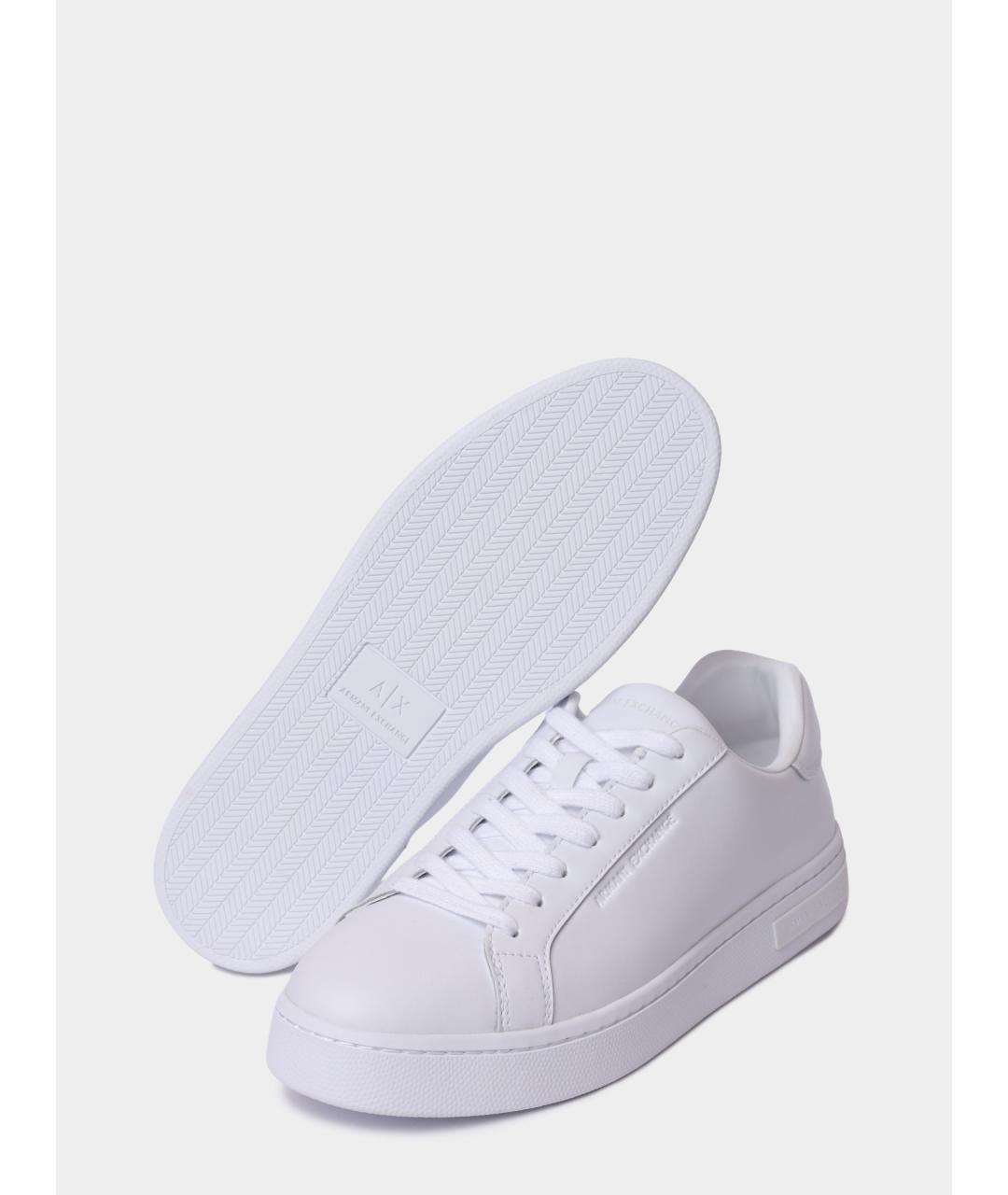 ARMANI EXCHANGE Белые кожаные низкие кроссовки / кеды, фото 4