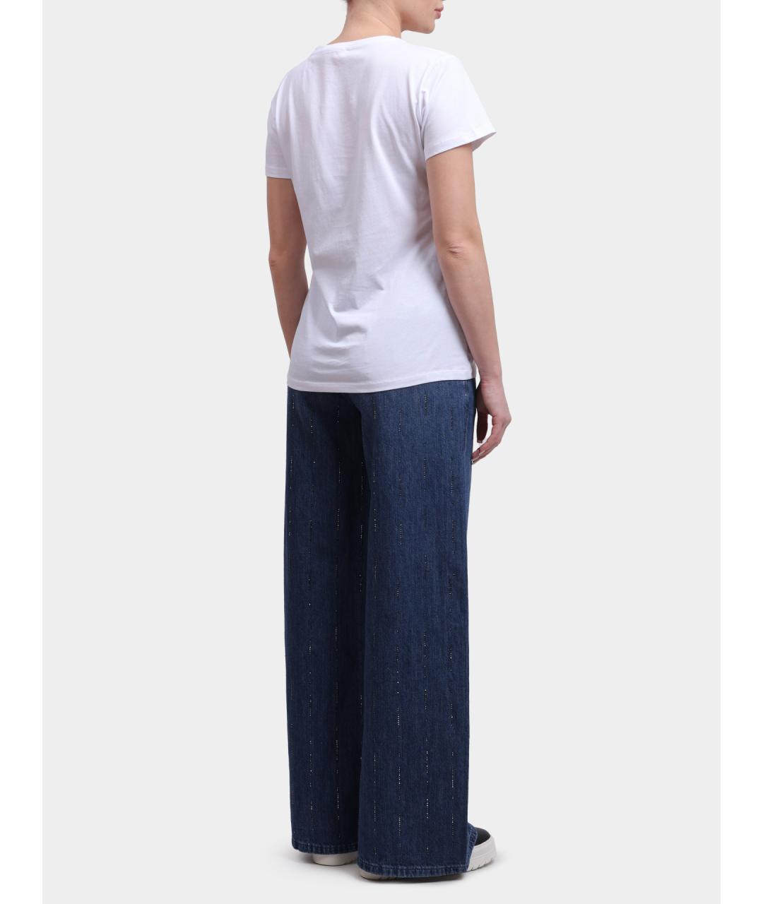 LIU JO Синие хлопковые прямые джинсы, фото 5