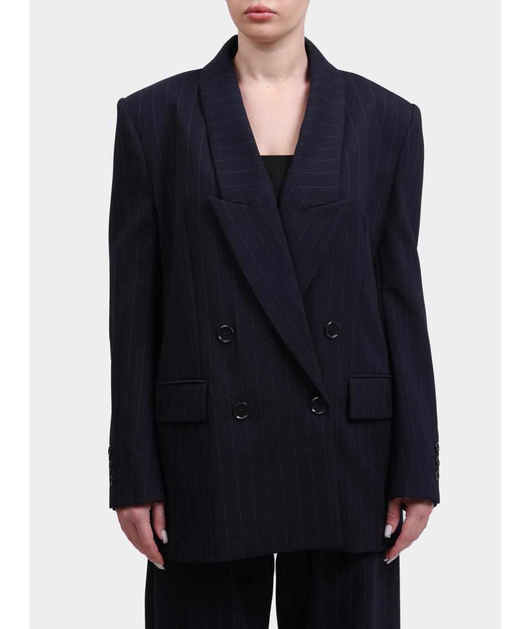 PINKO Темно-синий полиэстеровый жакет/пиджак, фото 2