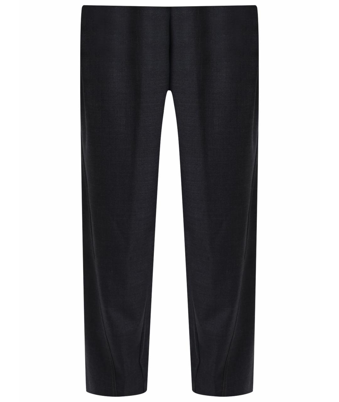 HERNO Антрацитовые шерстяные прямые брюки, фото 1