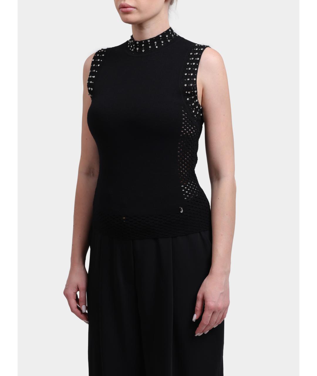 LIU JO Черная хлопковая майка, фото 3