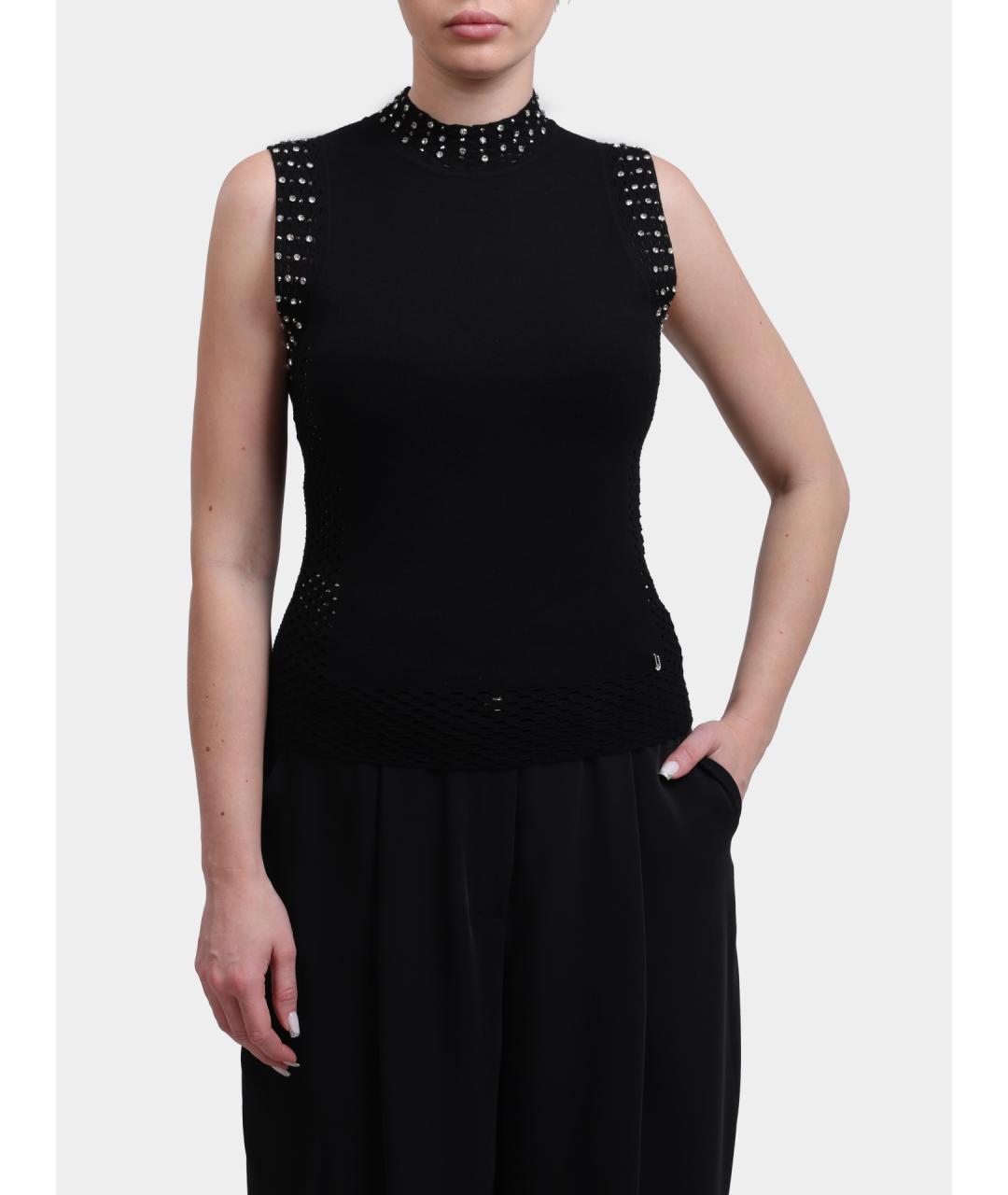 LIU JO Черная хлопковая майка, фото 5