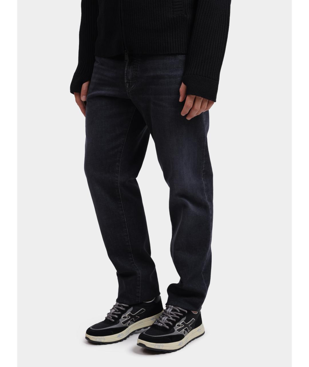 PESERICO Серые хлопковые прямые джинсы, фото 3