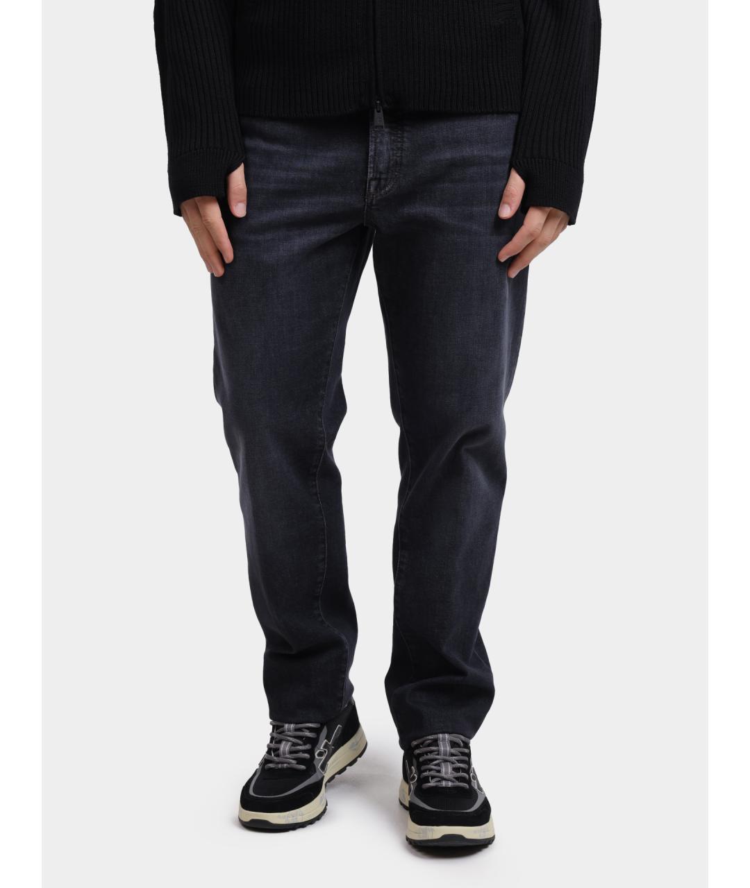 PESERICO Серые хлопковые прямые джинсы, фото 6