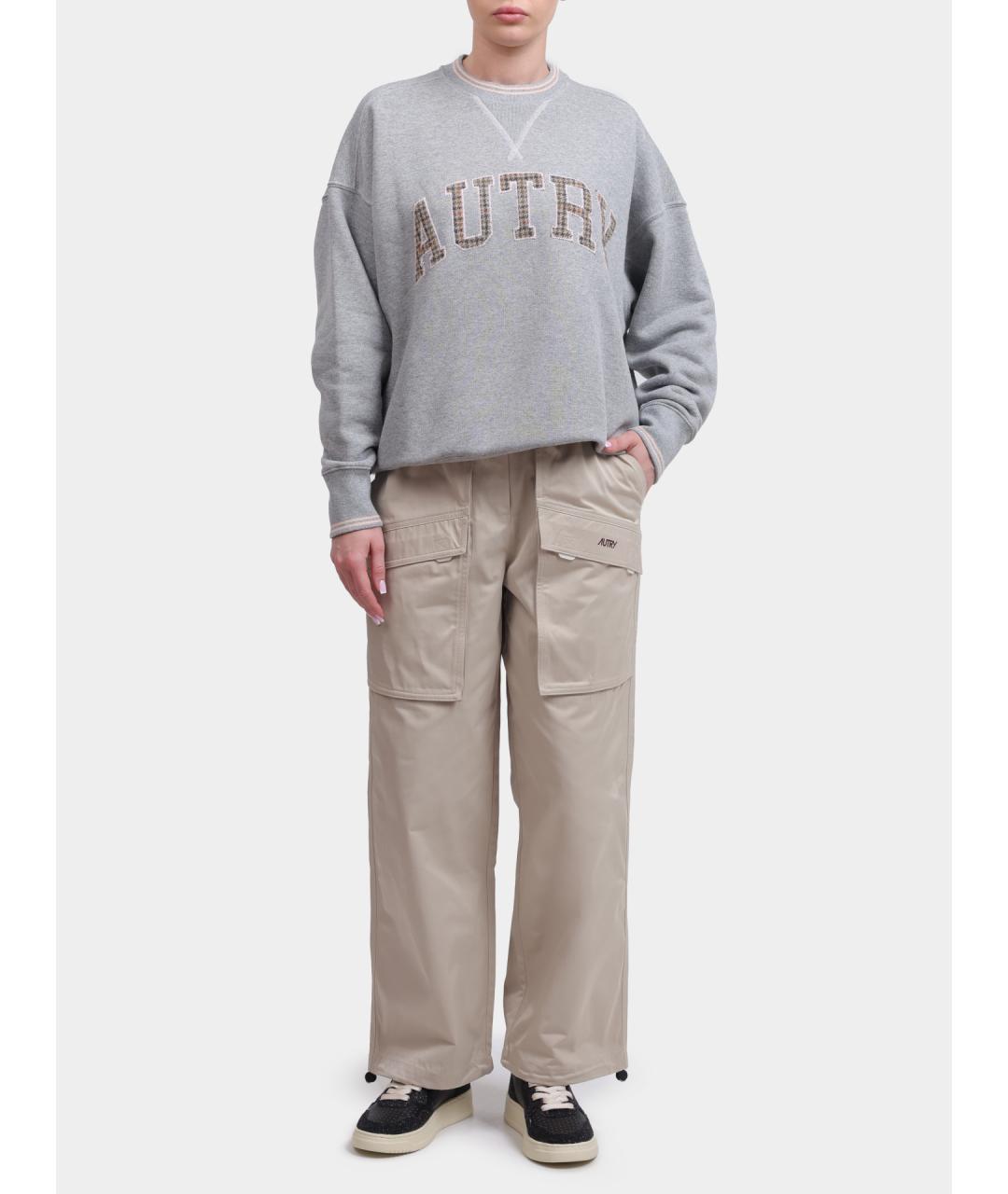 AUTRY Бежевые хлопковые прямые брюки, фото 2