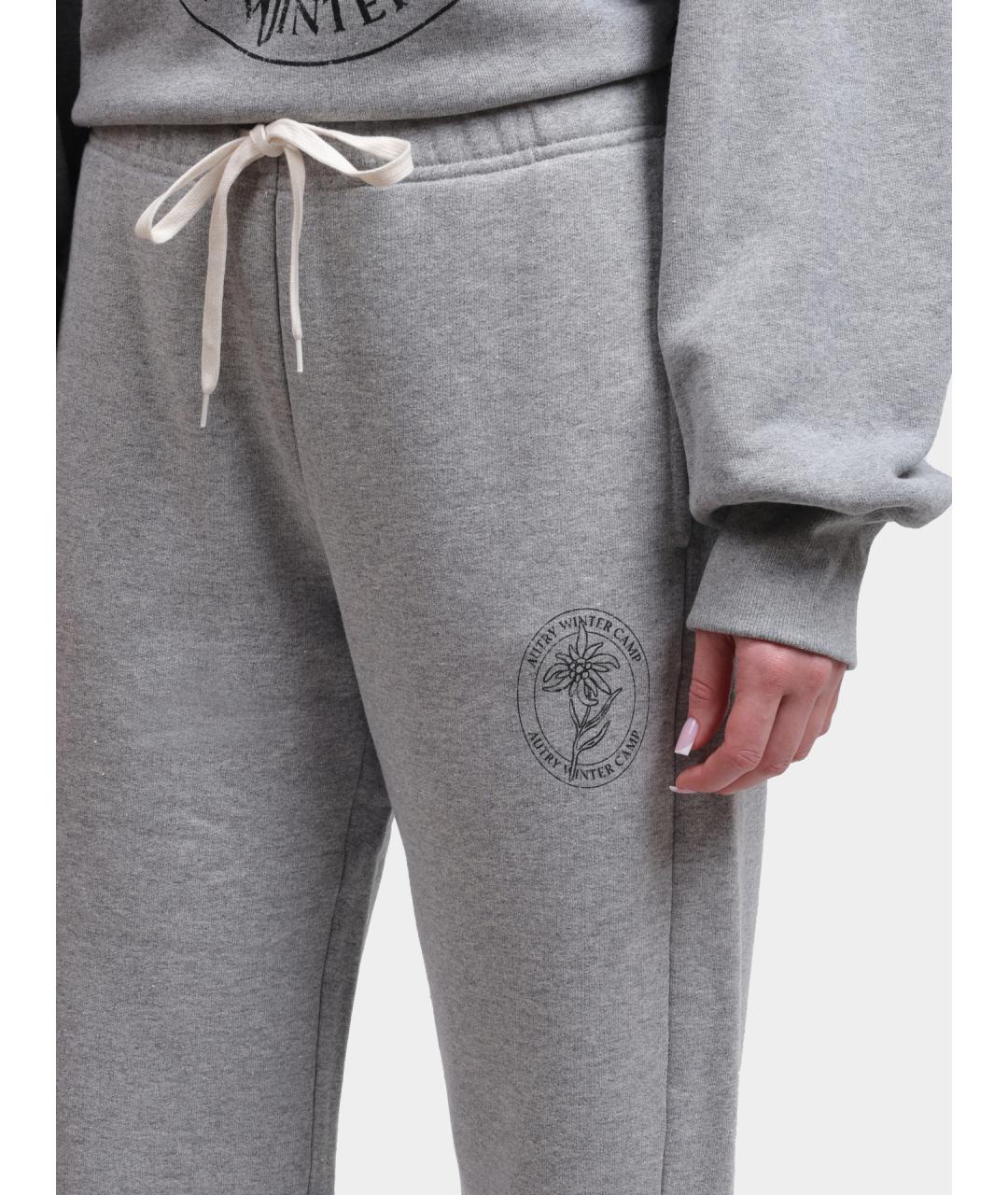 AUTRY Серые хлопковые прямые брюки, фото 3