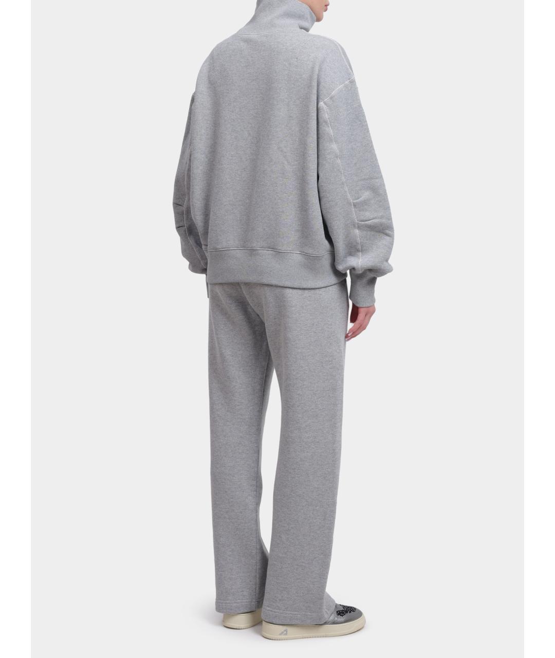 AUTRY Серые хлопковые прямые брюки, фото 4