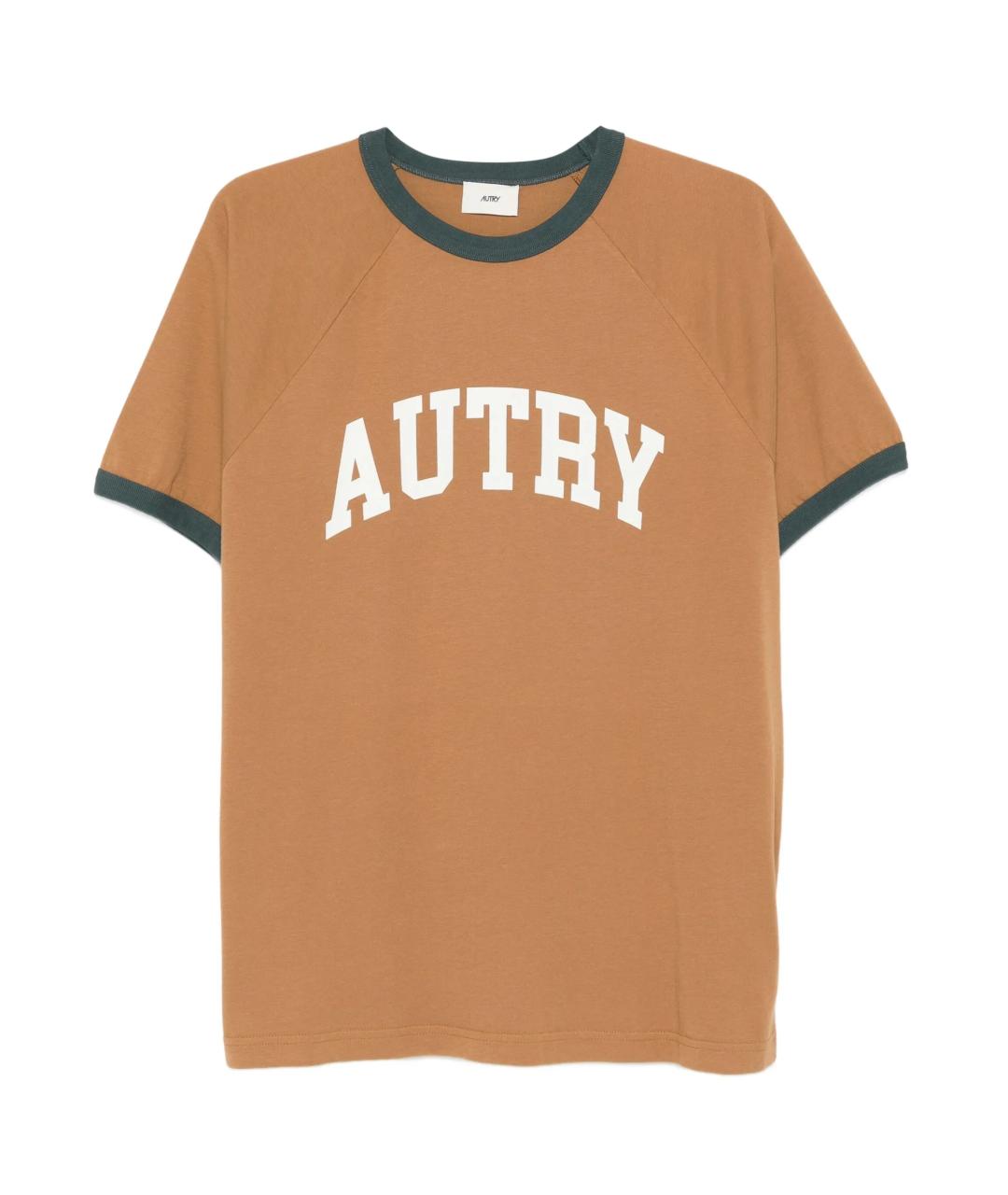 AUTRY Коричневая хлопковая футболка, фото 1