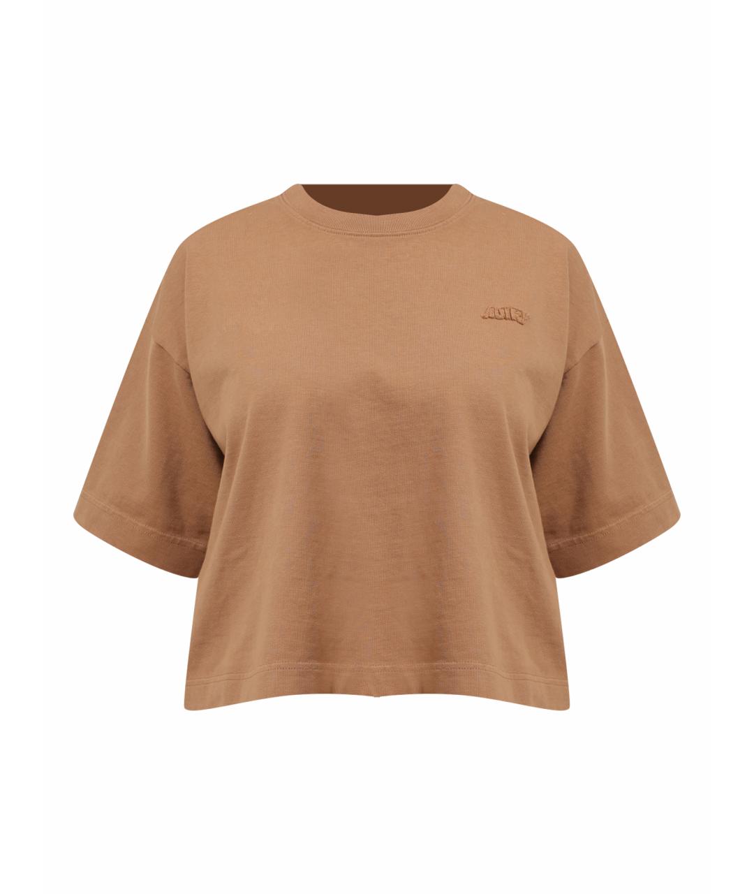 AUTRY Коричневая хлопковая футболка, фото 1