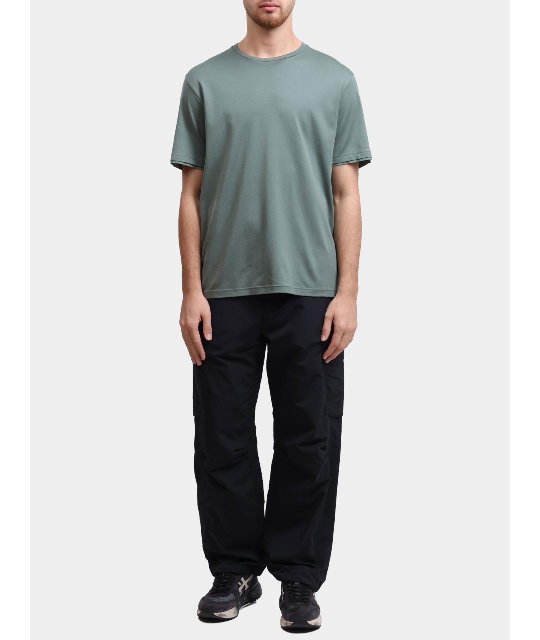 HERNO Бирюзовая хлопковая футболка, фото 4