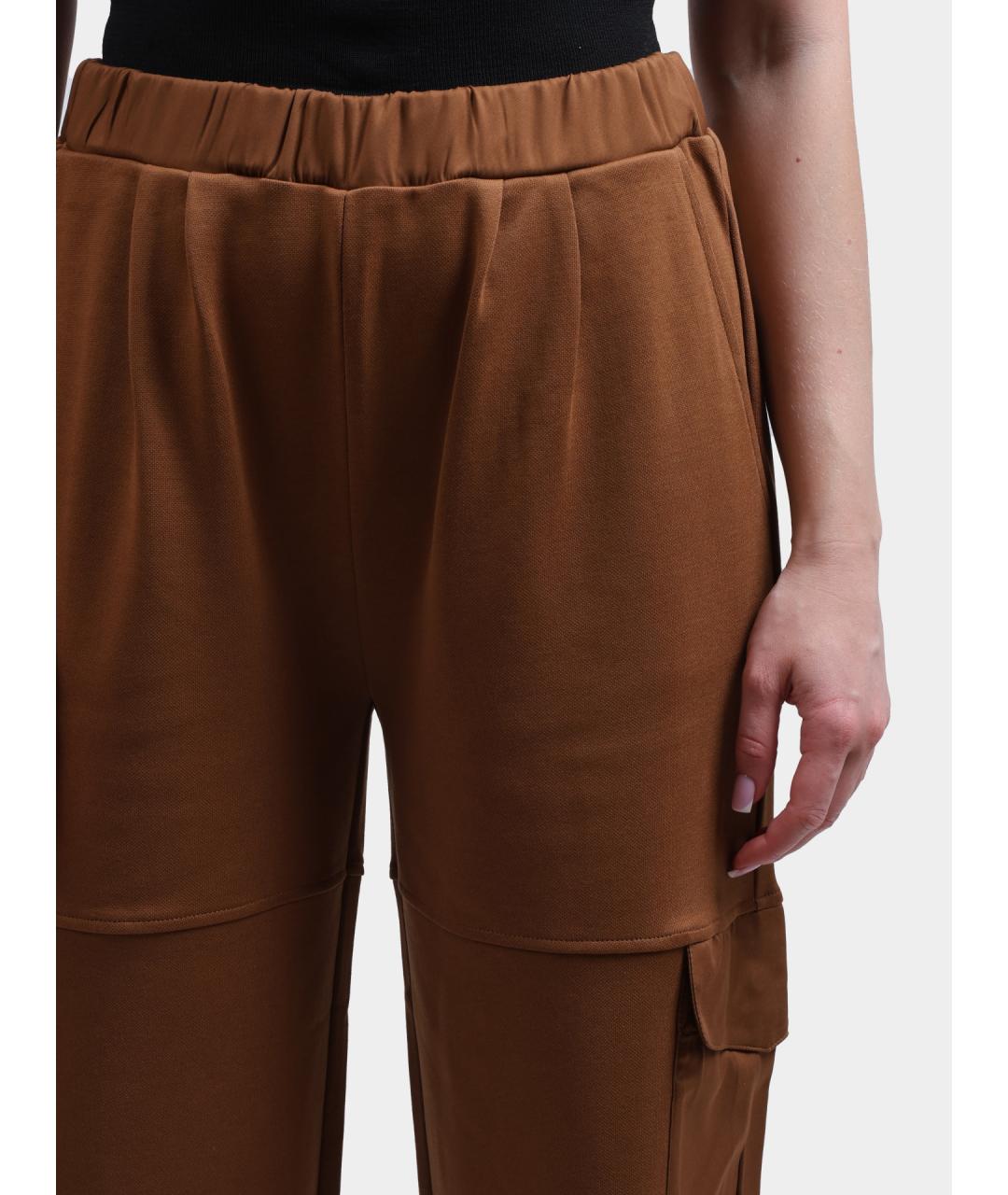 HERNO Коричневые хлопковые прямые брюки, фото 4
