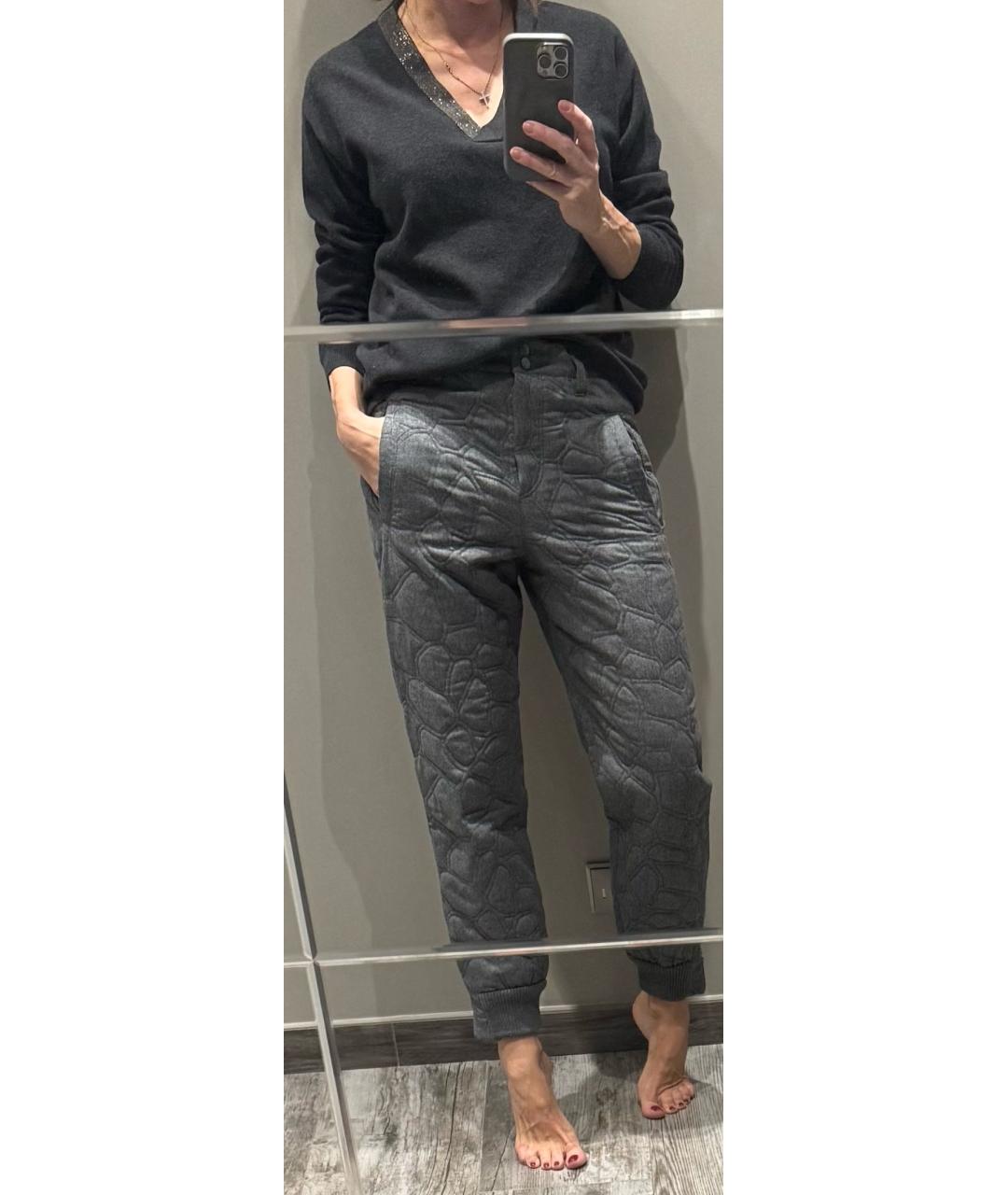 BRUNELLO CUCINELLI Серые шерстяные спортивные брюки и шорты, фото 4