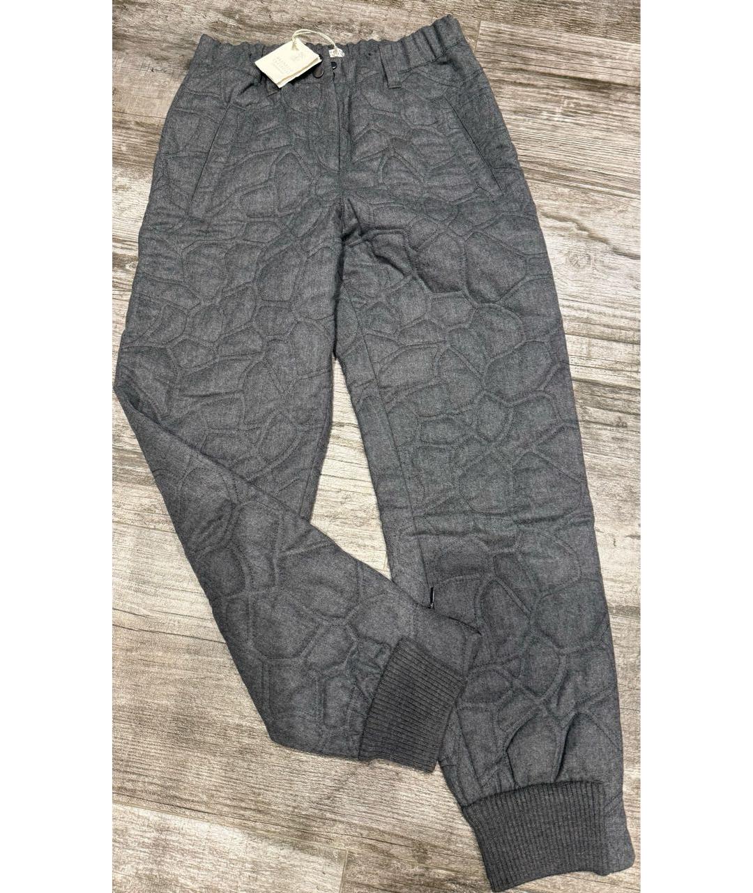 BRUNELLO CUCINELLI Серые шерстяные спортивные брюки и шорты, фото 6