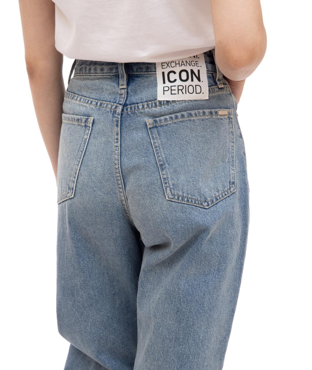 ARMANI EXCHANGE Синие хлопковые прямые джинсы, фото 2