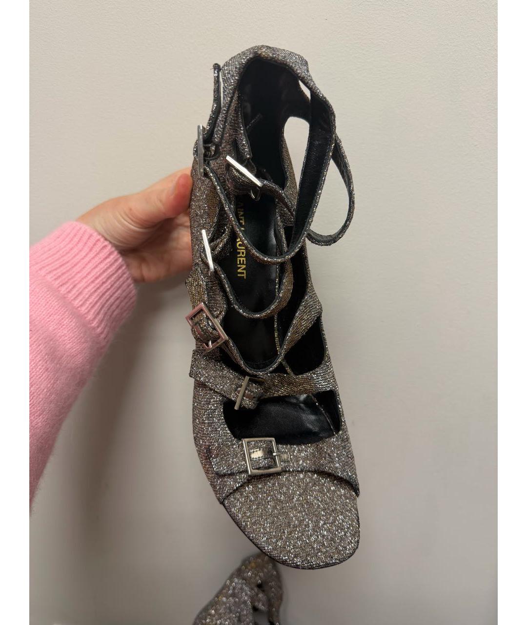 SAINT LAURENT Серебряные туфли, фото 4