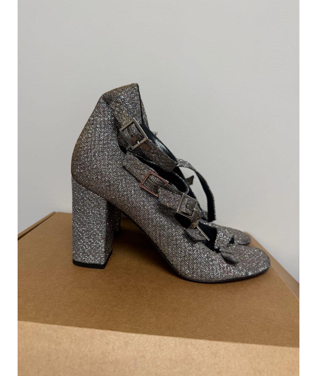 SAINT LAURENT Серебряные туфли, фото 5