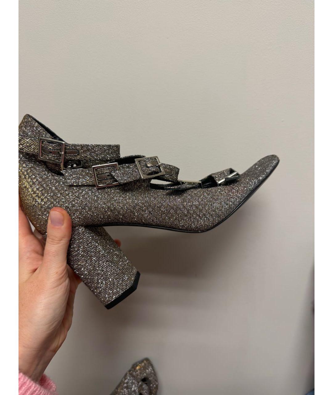 SAINT LAURENT Серебряные туфли, фото 2