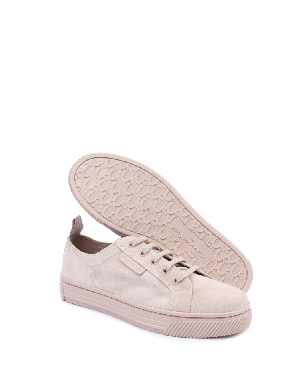 GIANVITO ROSSI Розовые замшевые кеды, фото 5