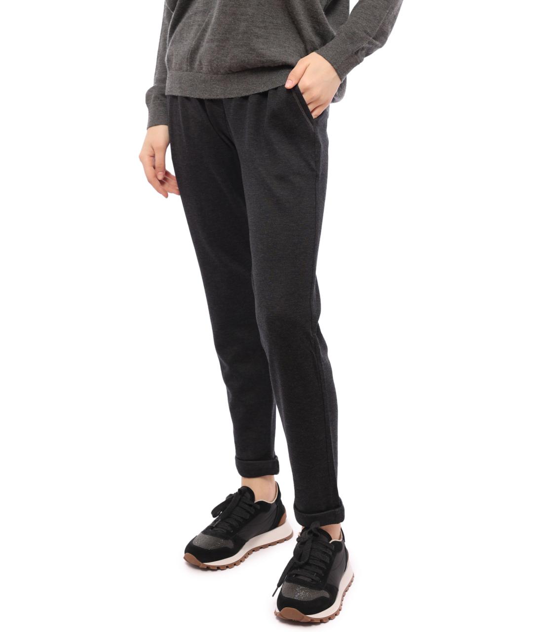 BRUNELLO CUCINELLI Серые прямые брюки, фото 3