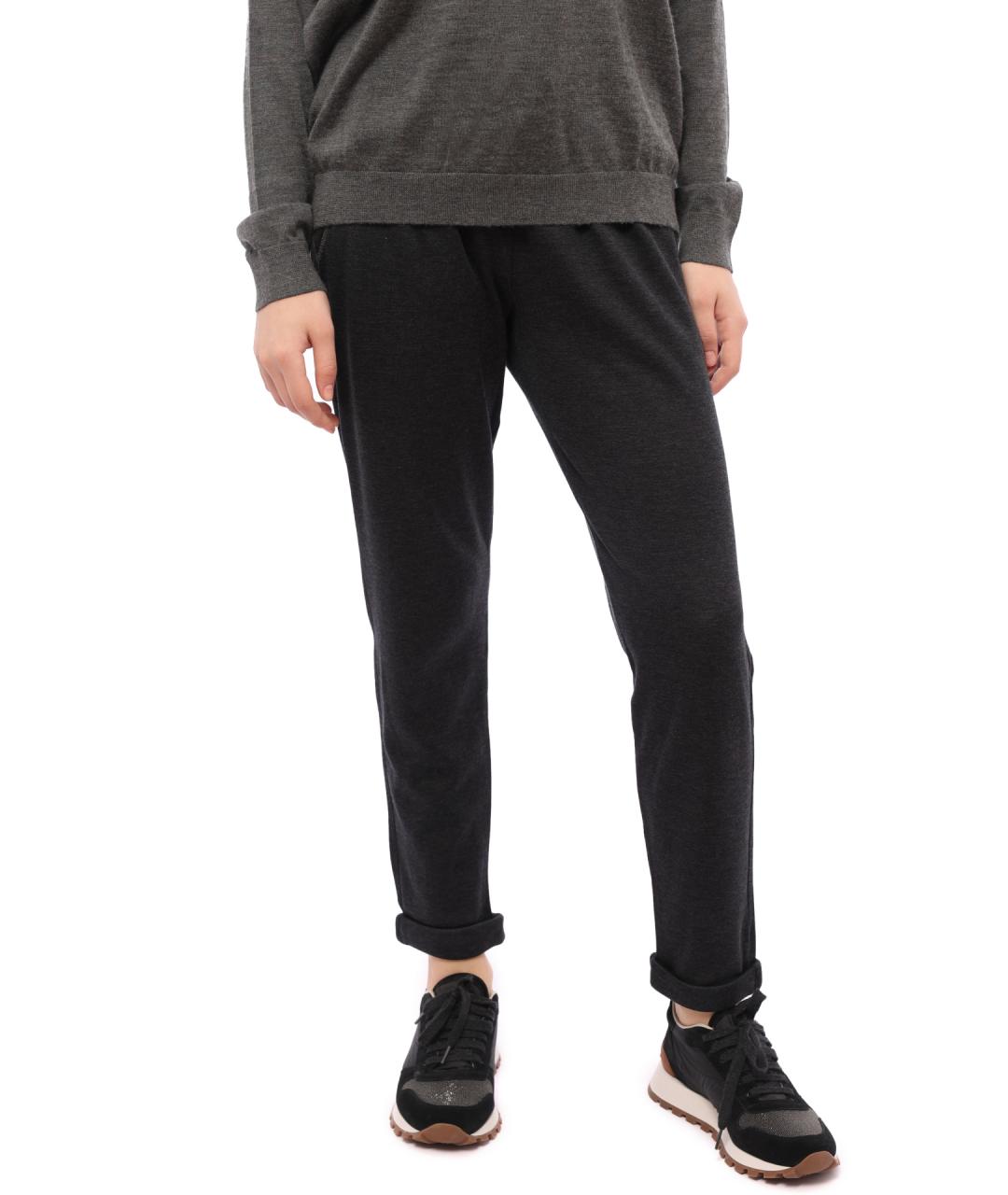 BRUNELLO CUCINELLI Серые прямые брюки, фото 1