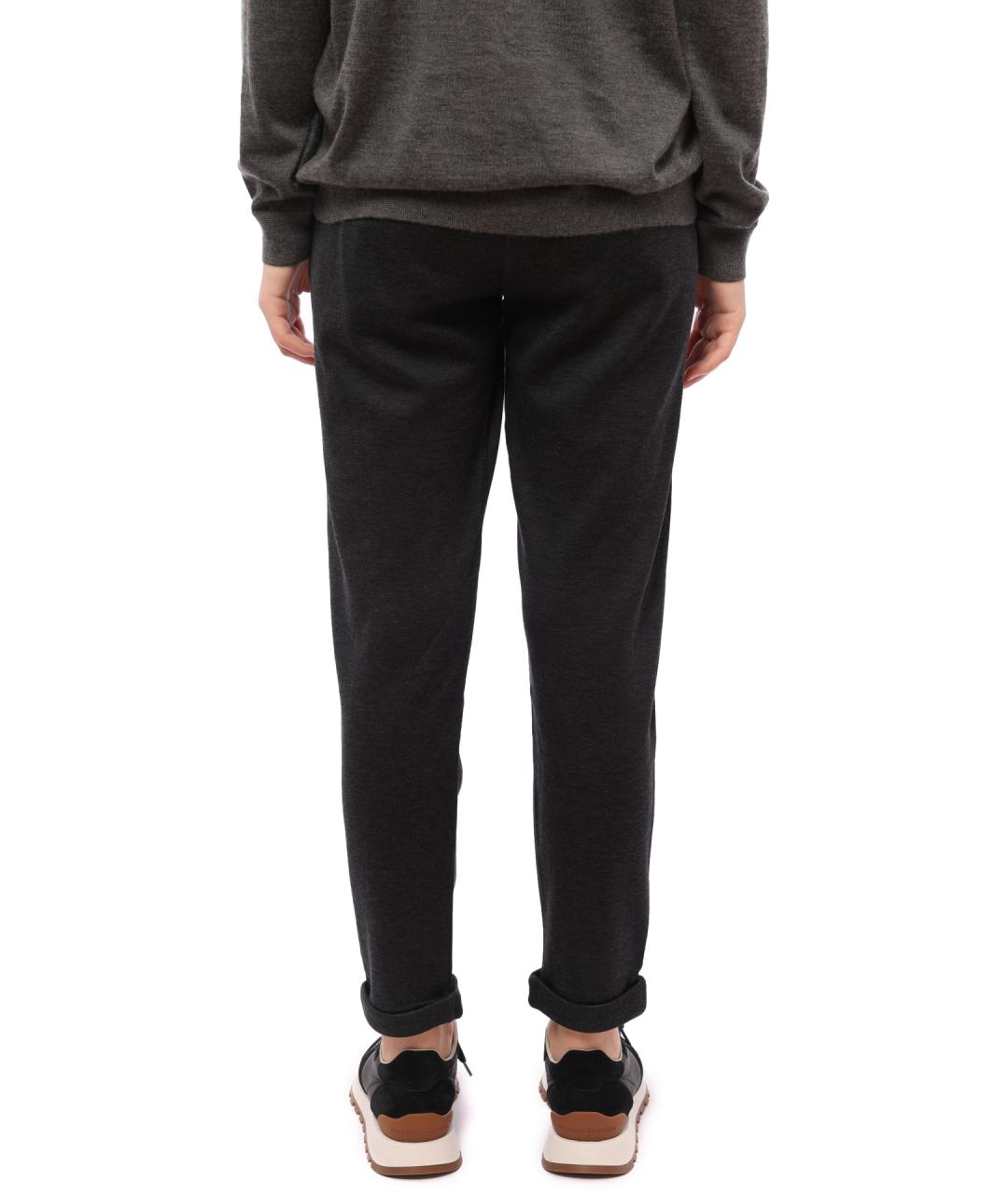 BRUNELLO CUCINELLI Серые прямые брюки, фото 4