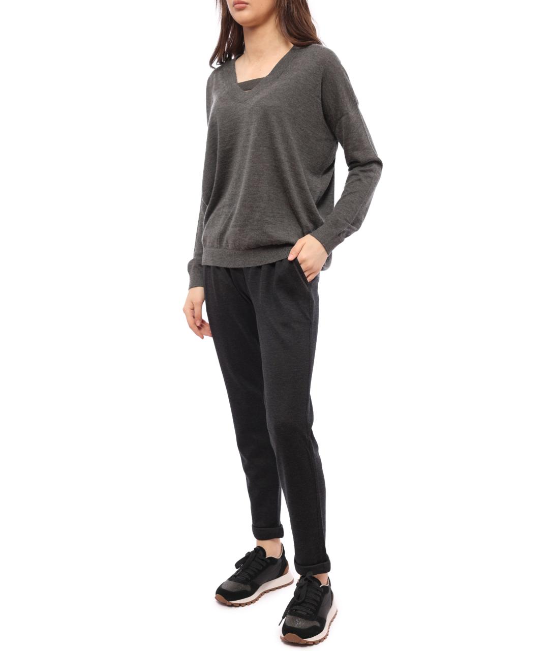 BRUNELLO CUCINELLI Серые прямые брюки, фото 2