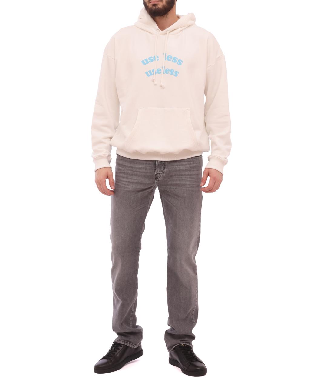 DIESEL Серые хлопковые прямые джинсы, фото 2