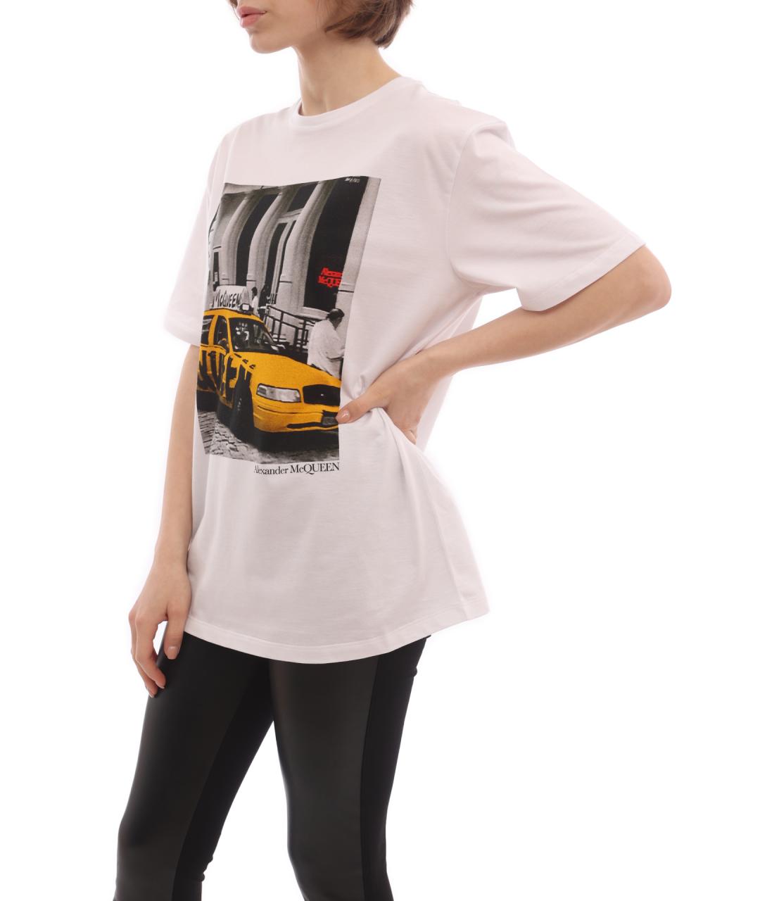 ALEXANDER MCQUEEN Белая хлопковая футболка, фото 3