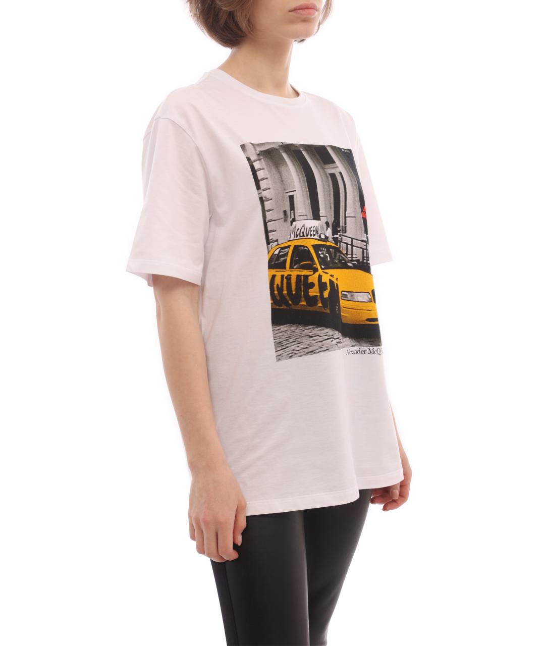 ALEXANDER MCQUEEN Белая хлопковая футболка, фото 5