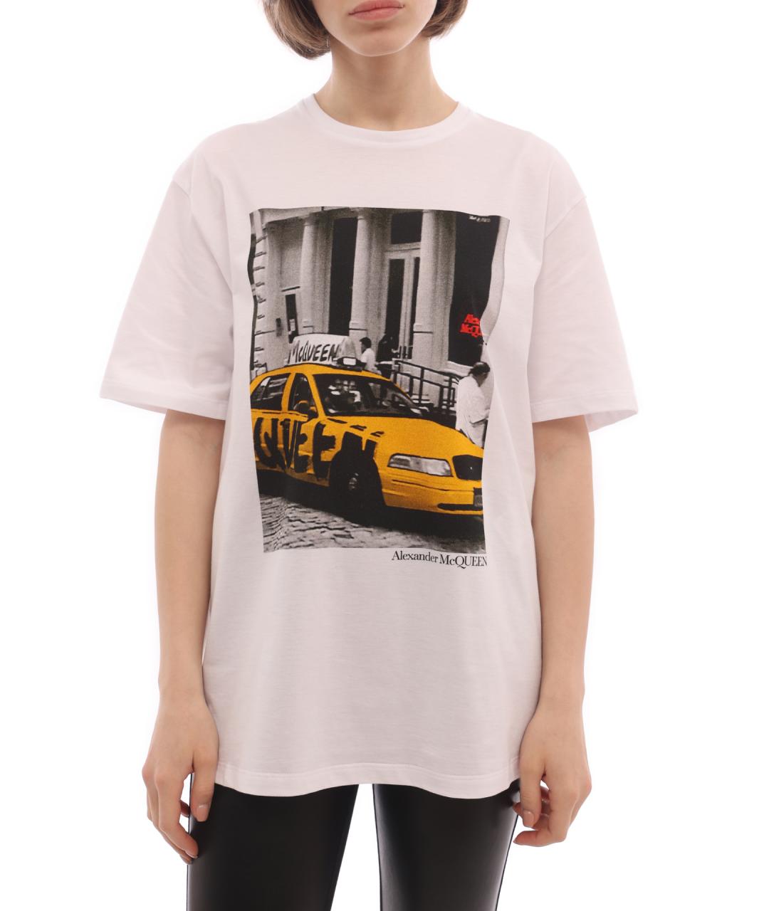 ALEXANDER MCQUEEN Белая хлопковая футболка, фото 1