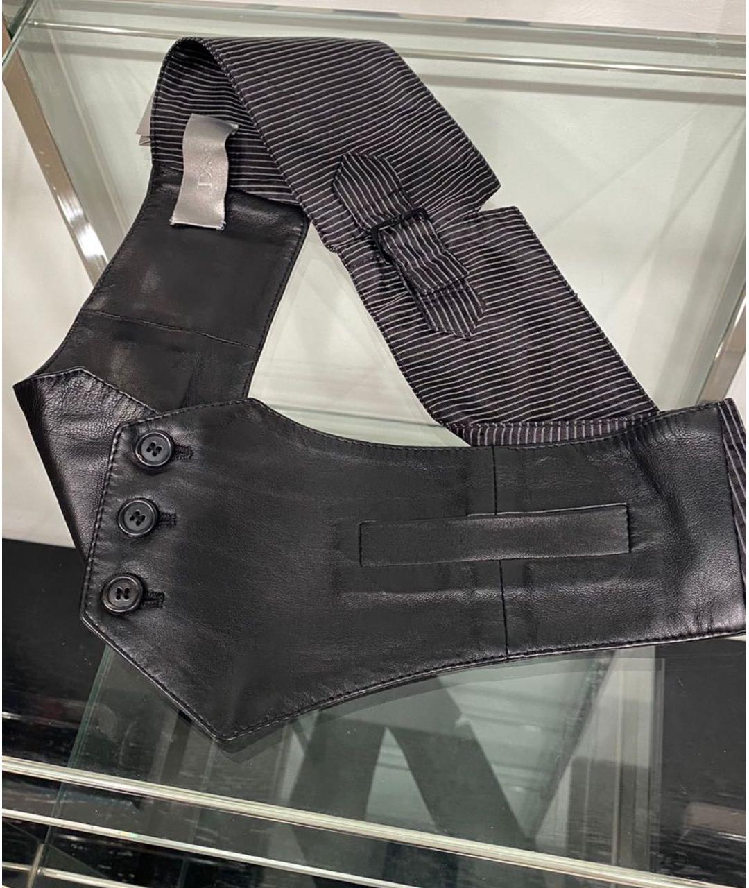 CHRISTIAN DIOR Черный кожаный ремень, фото 5