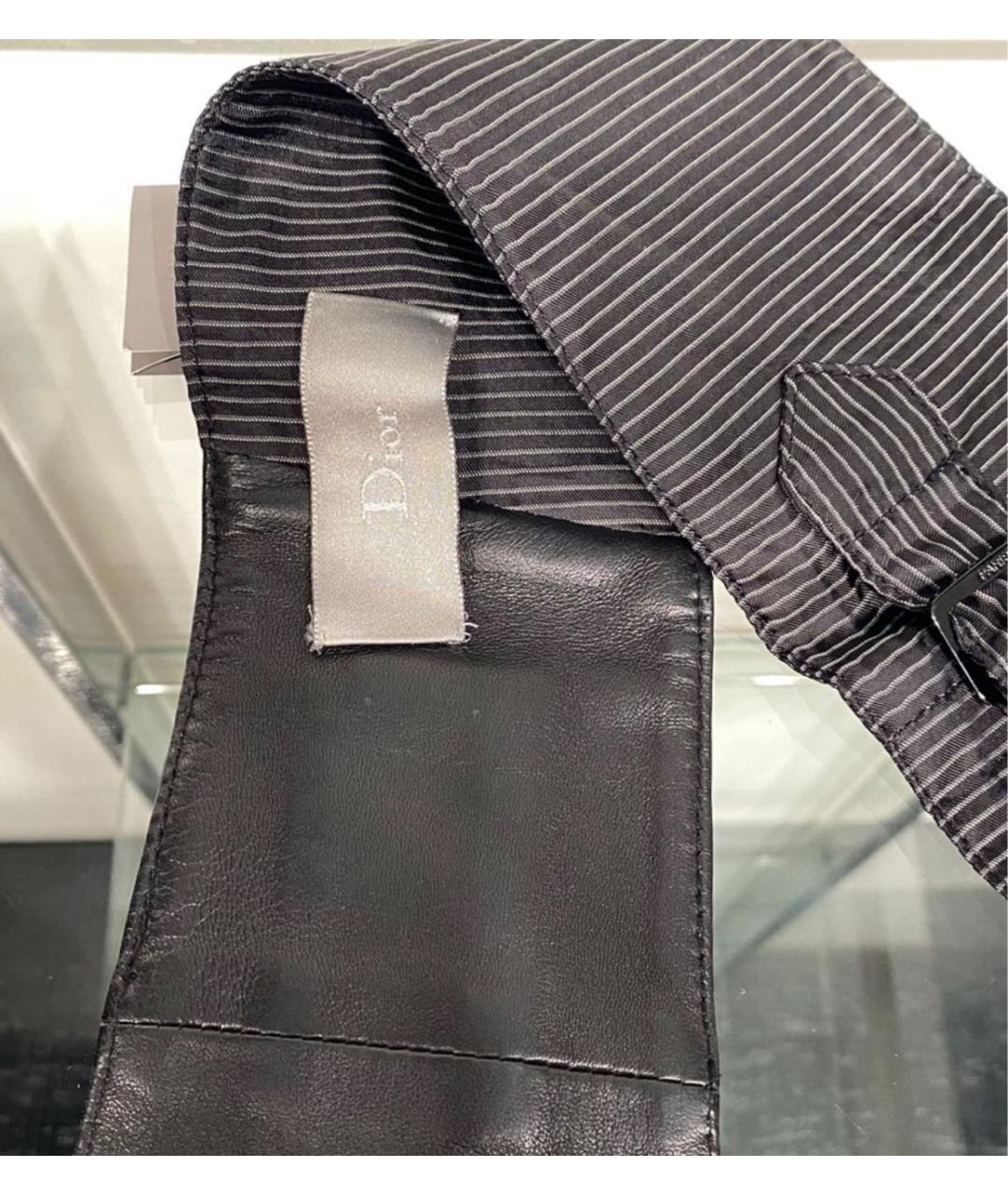 CHRISTIAN DIOR Черный кожаный ремень, фото 3