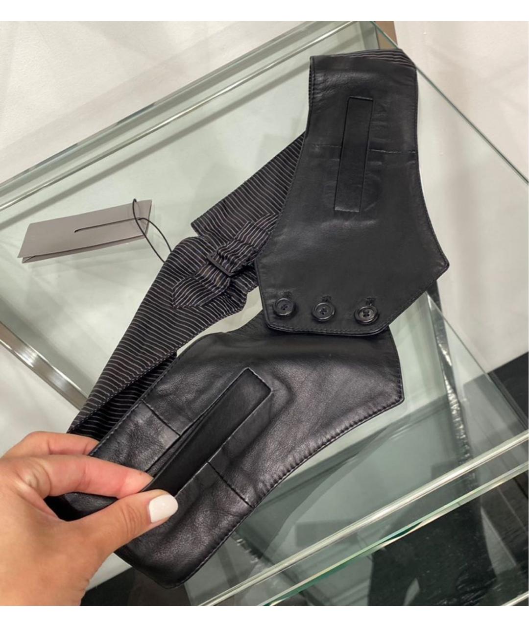 CHRISTIAN DIOR Черный кожаный ремень, фото 2